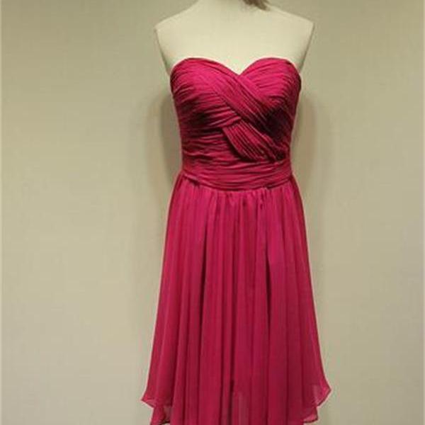 Chiffon Bridesmaid Dress,Cheap Bridesmaid Dress, Pleat Bridesmaid Dress